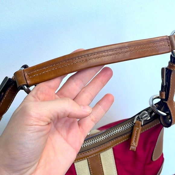 PRADA Tessuto re-edition 2005 nylon leather striped bag hobo purse - Picture 12 of 15